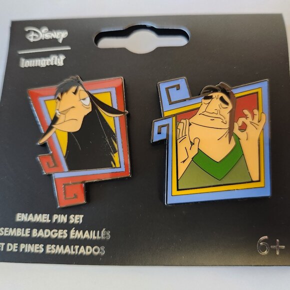 Loungefly Disney Emperors New Groove Pin Set Kuzco & Pacha 2 Enamel Pins New - Picture 2 of 4